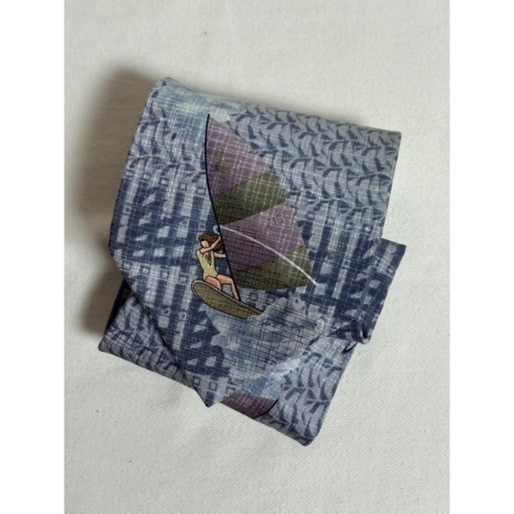 Tropicals by Tango Necktie OS Blue Excellent Windsurfing Nautical Novelty Tie